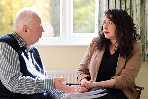 Victoria Collins meets Local resident